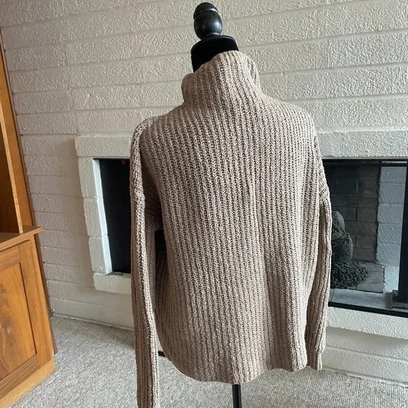 Anthropologie Margaret Knitted Mock Neck Sweater Size Small Beige - Picture 2 of 7